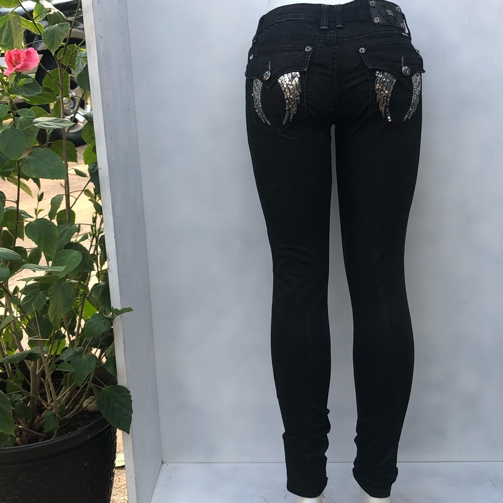 Miss Me Angel Wings Black Jegging Size 28 - image 2